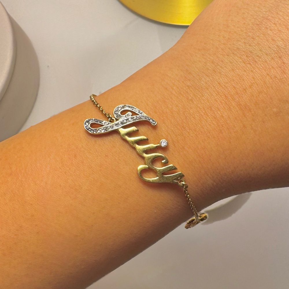 Juicy Couture Gold B-JUICY Pave Script Bracelet YJRU4029